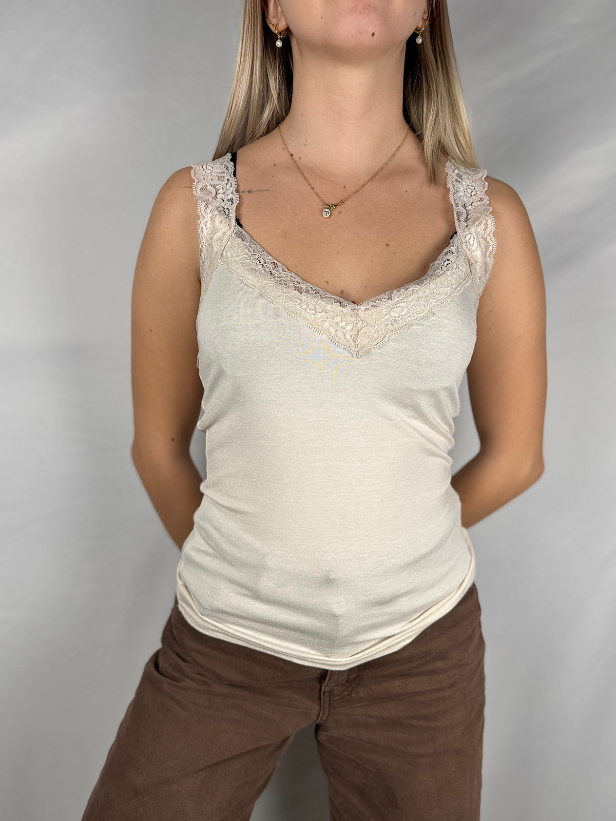 Canotta Pizzo Naturale Susy Mix