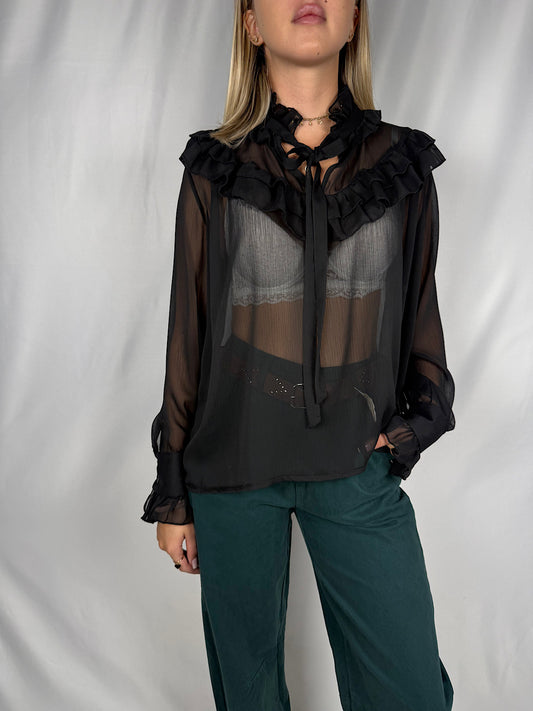 Camicia con Rouches Tensione-In Nera