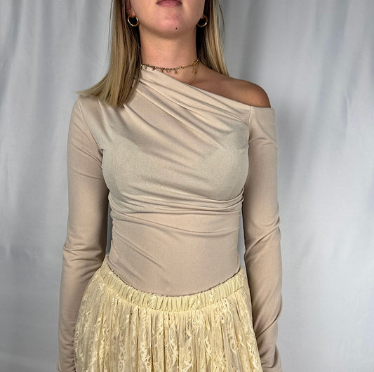 T-Shirt Monospalla Beige Armonia