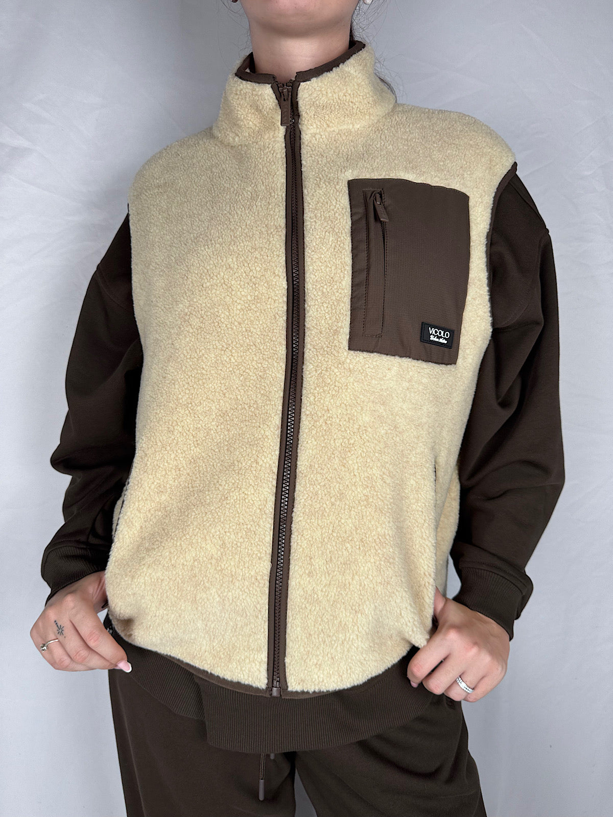 Gilet Capospalla Teddy Vicolo Beige