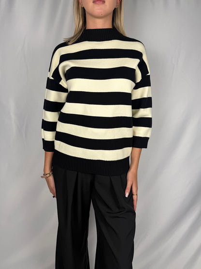 Maglia a Righe Armonia Nero e Bianco