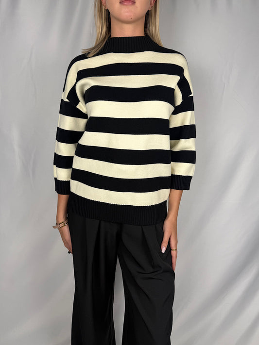 Maglia a Righe Armonia Nero e Bianco