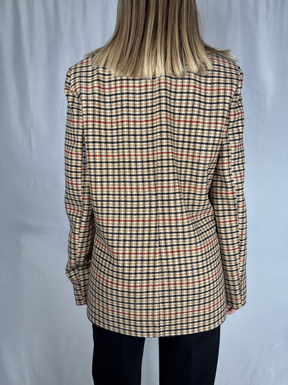 Giacca Cappotto Check Beige Vicolo