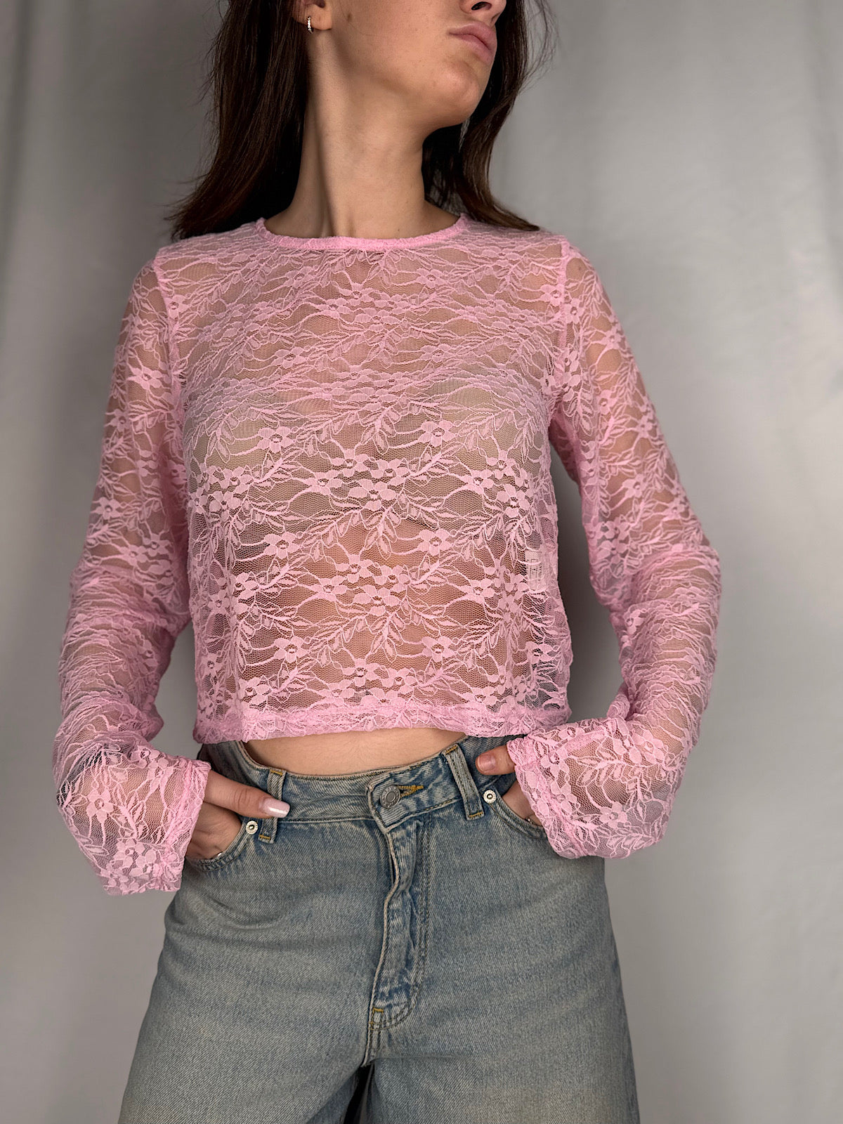 Maglia Pizzo Armonia Rosa