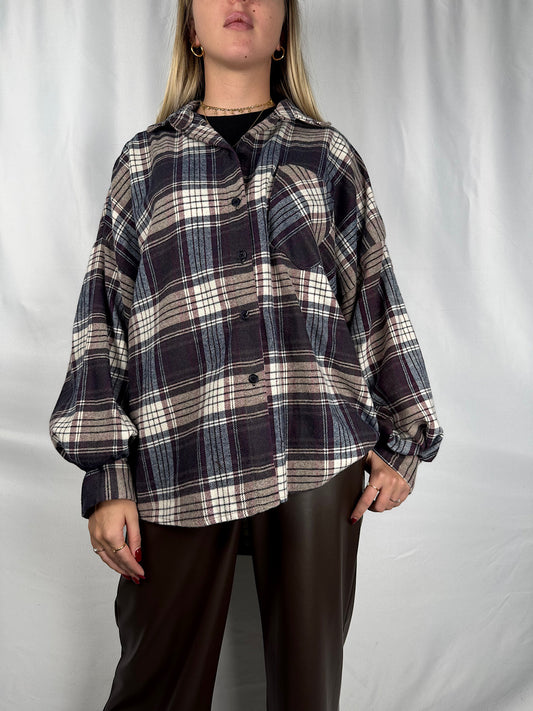 Camicia Check Bordeaux Armonia/Marrone