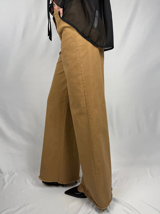 Pantalone con Cintura Tensione-In Beige