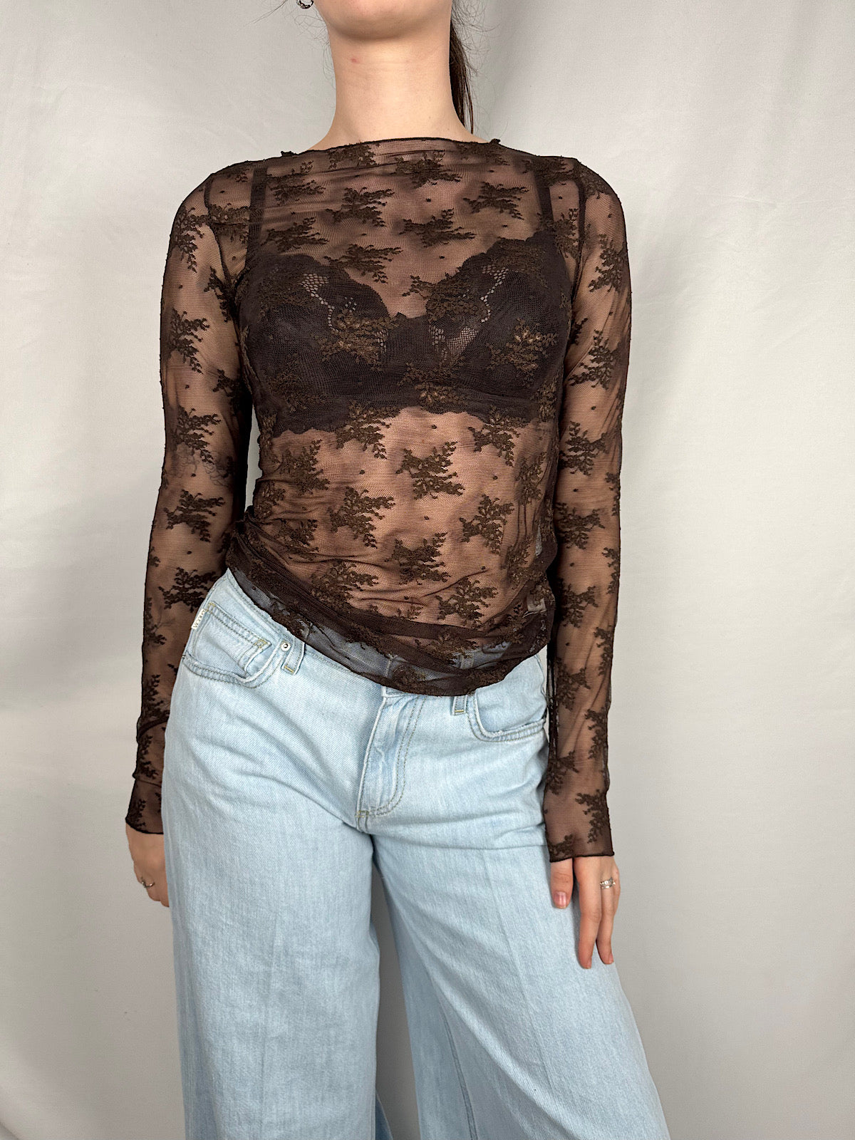 Maglia Basic in Pizzo  Armonia Moro