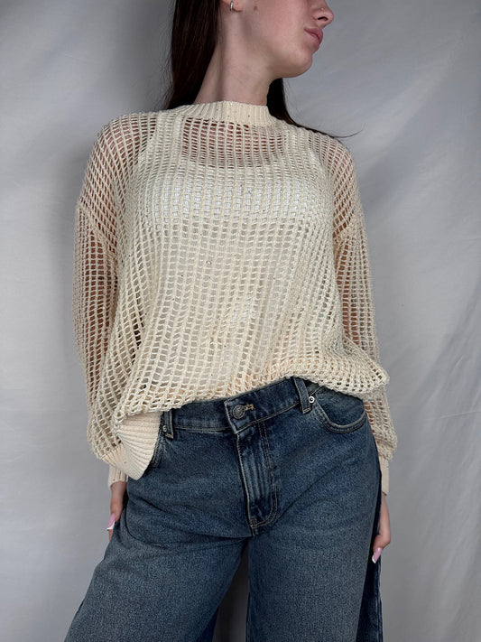Maglia Traforata Susy Mix Burro