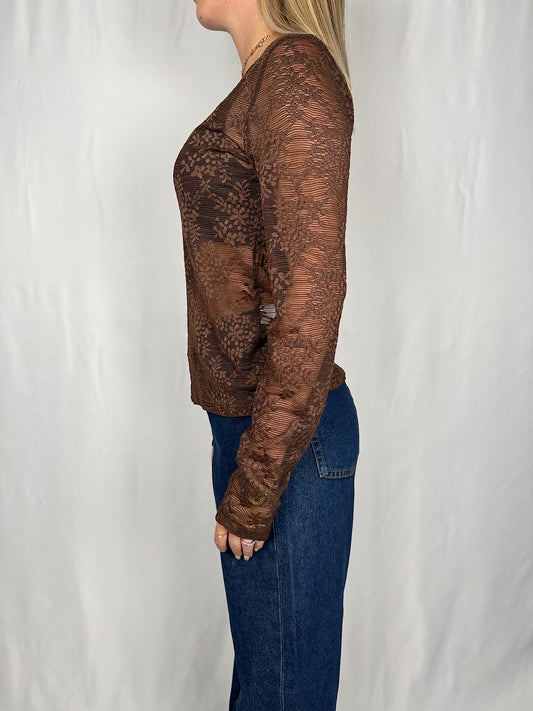 Maglia Pizzo Marrone Armonia