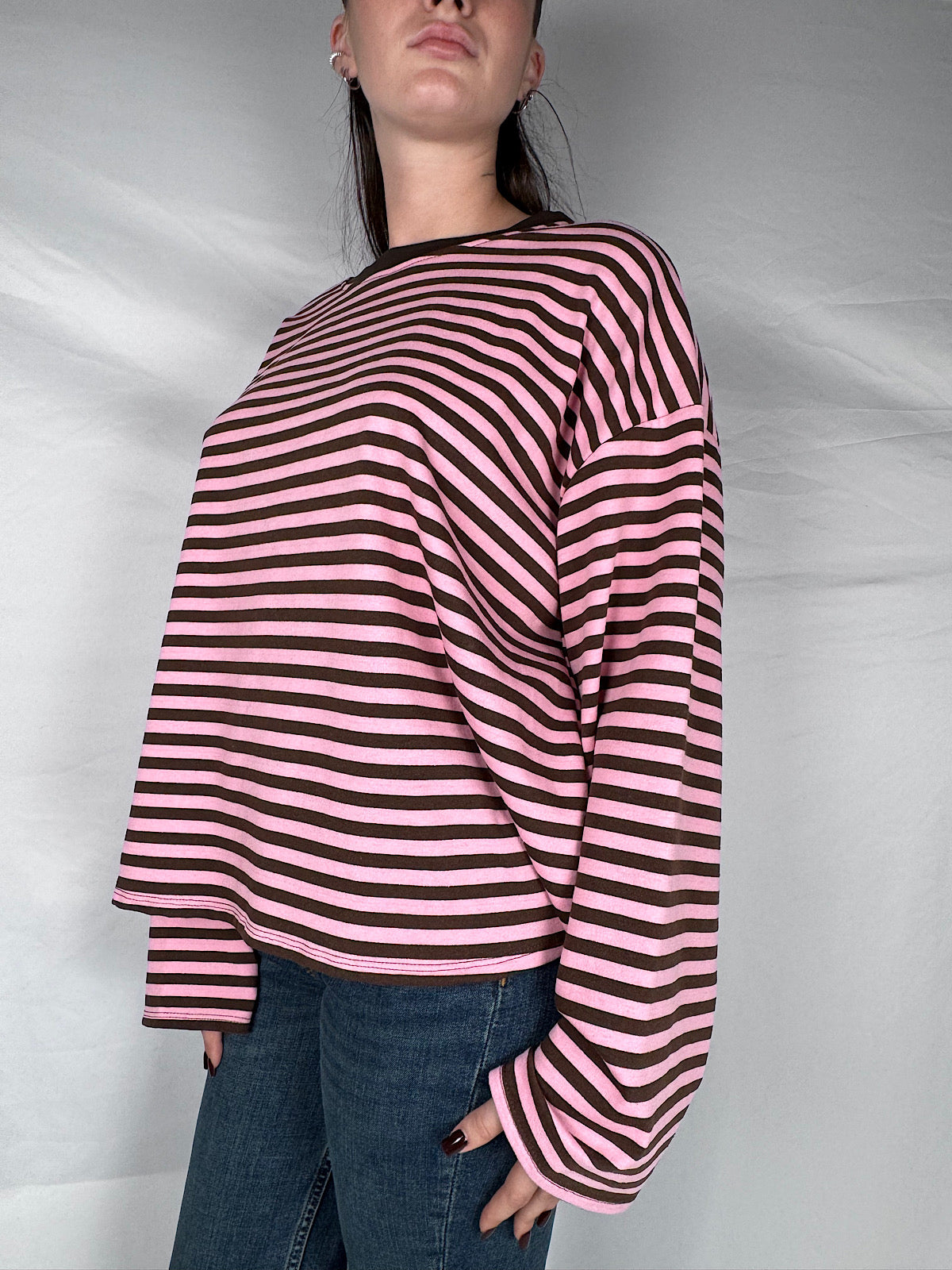 T-shirt Long Sleeve Righe Armonia Bordeaux