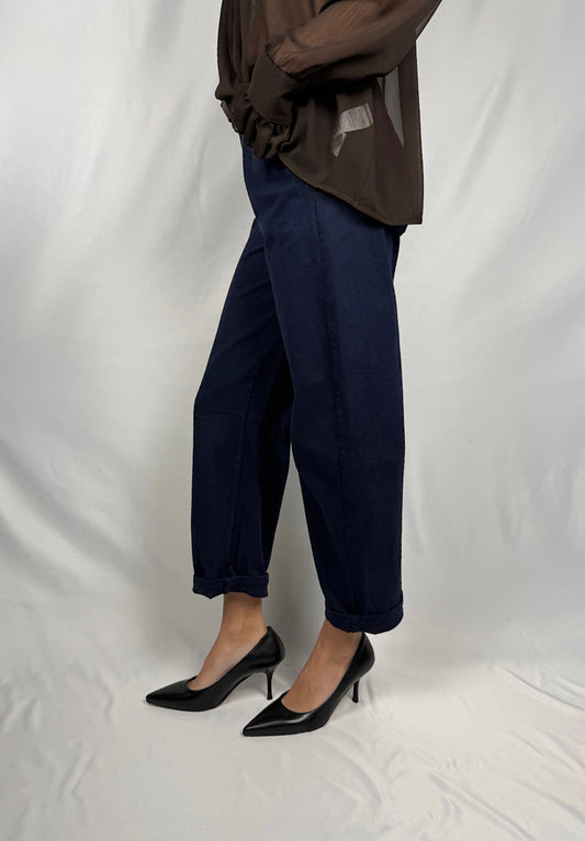 Pantalone con Cintura Tensione-In Blu