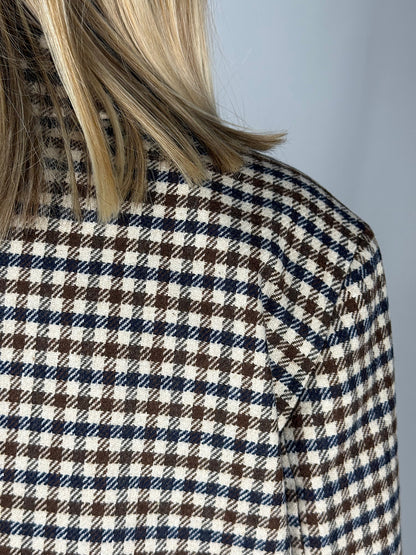 Giacca Monopetto Tensione-In a Quadri marrone e blu e beige