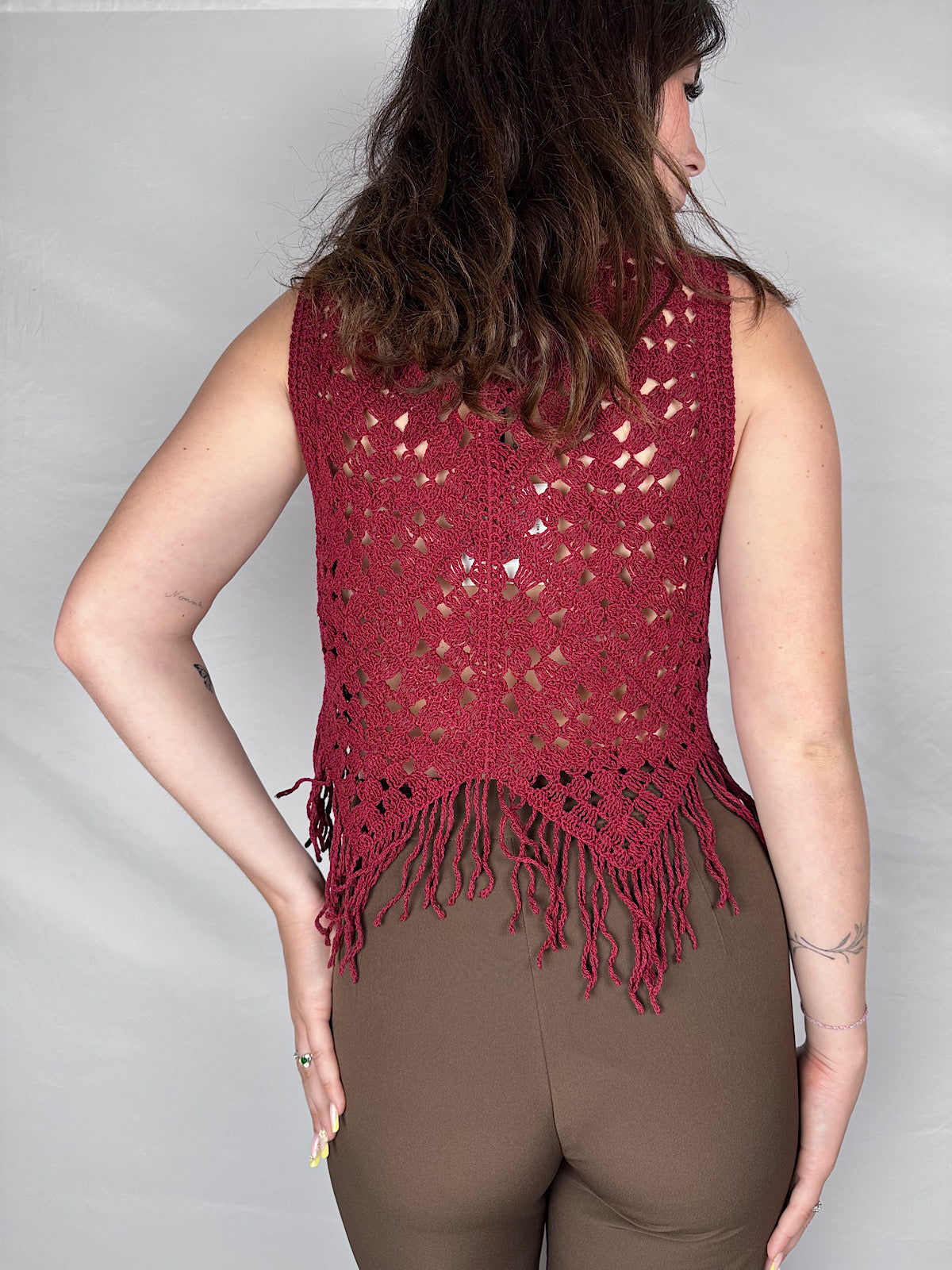 Top Crochet con Frange Vicolo India