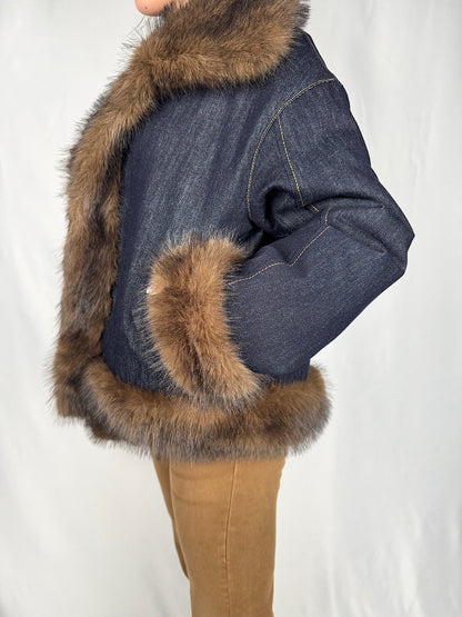 Giacca Denim-Pelliccia Reversibile Vicolo