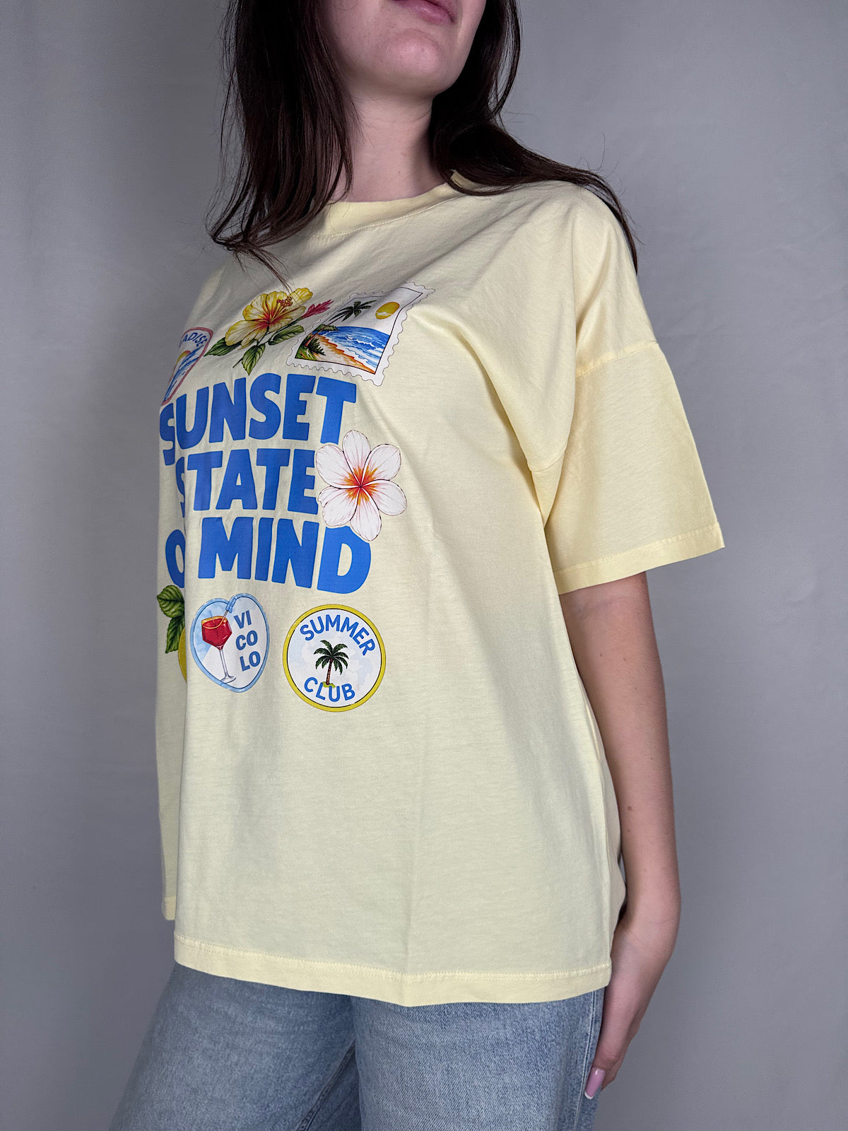 T-shirt Sunset State Of Mind Vicolo Giallo Paglierino