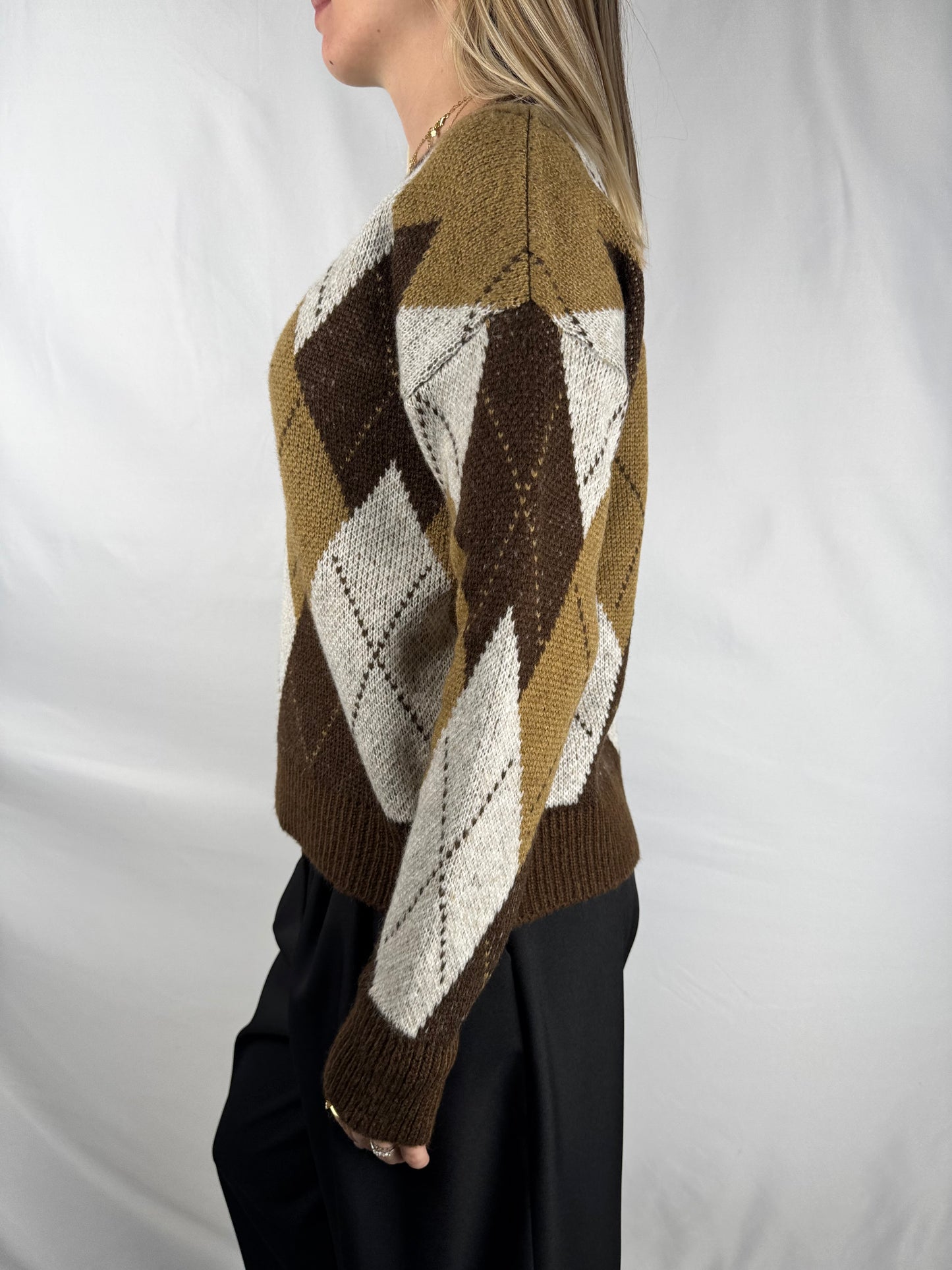 Maglia Rombi MarroneCammello Armonia