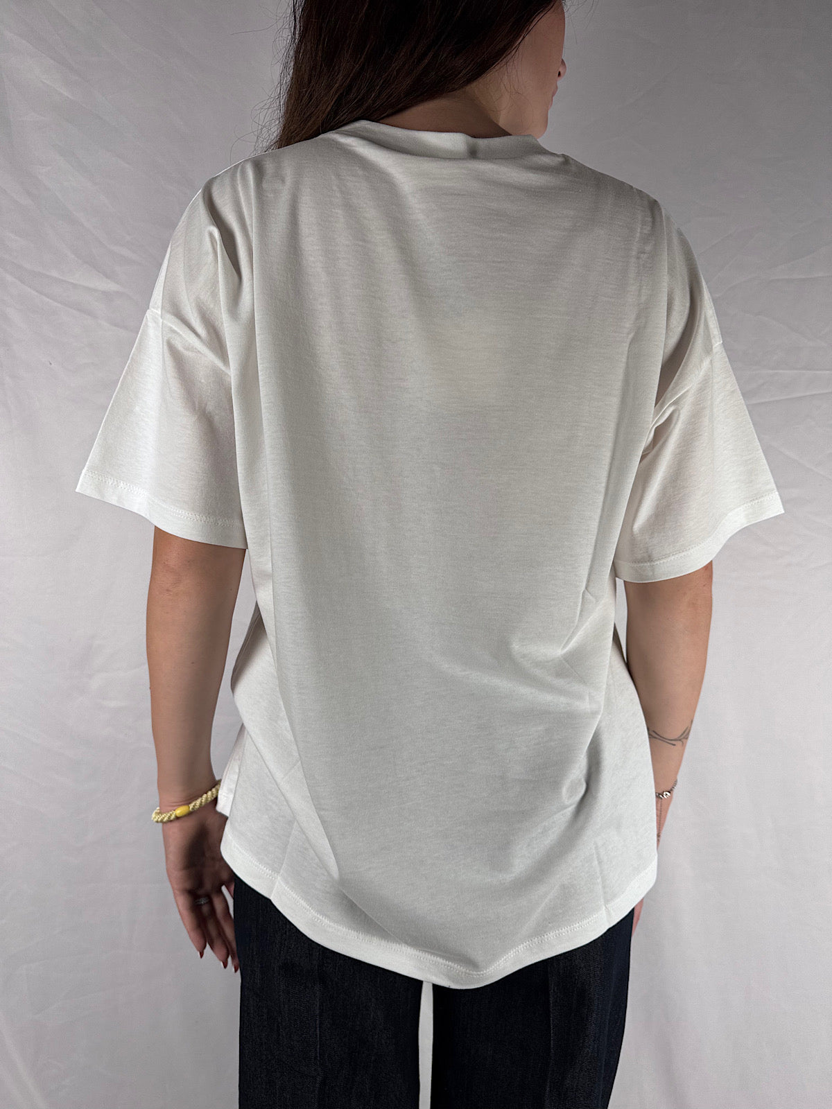 T-shirt Oversize con Stampa  Horse & Co Vicolo Naturale