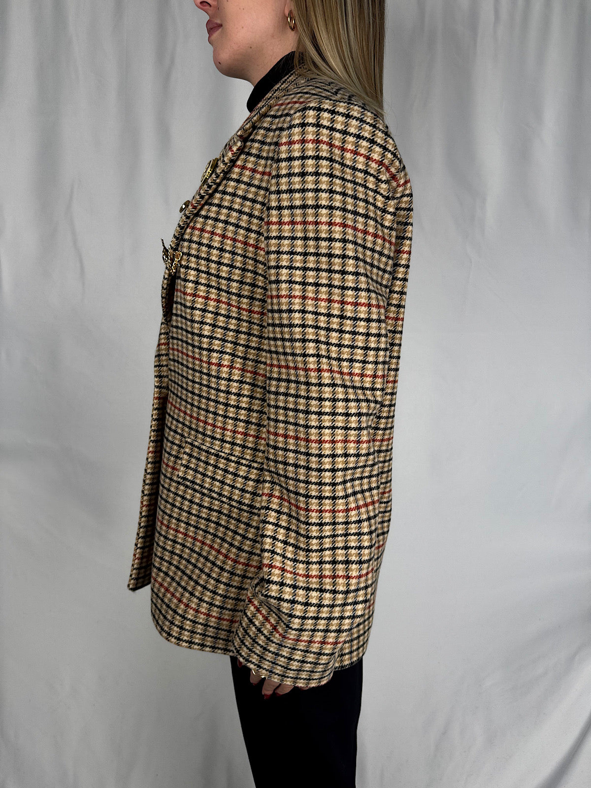 Giacca Cappotto Check Beige Vicolo