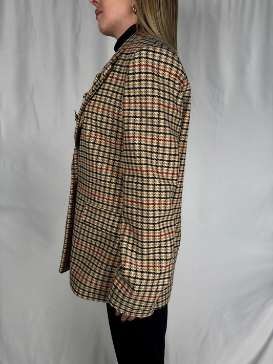 Giacca Cappotto Check Beige Vicolo