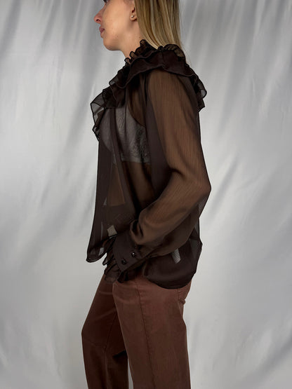 Camicia con Rouches Tensione-In Moro