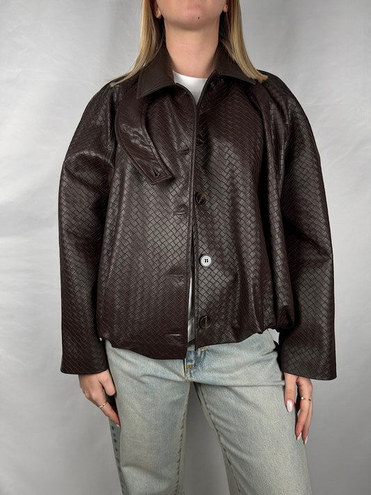 Bomber Eco-Pelle Intrecciato Moro Tensione-In