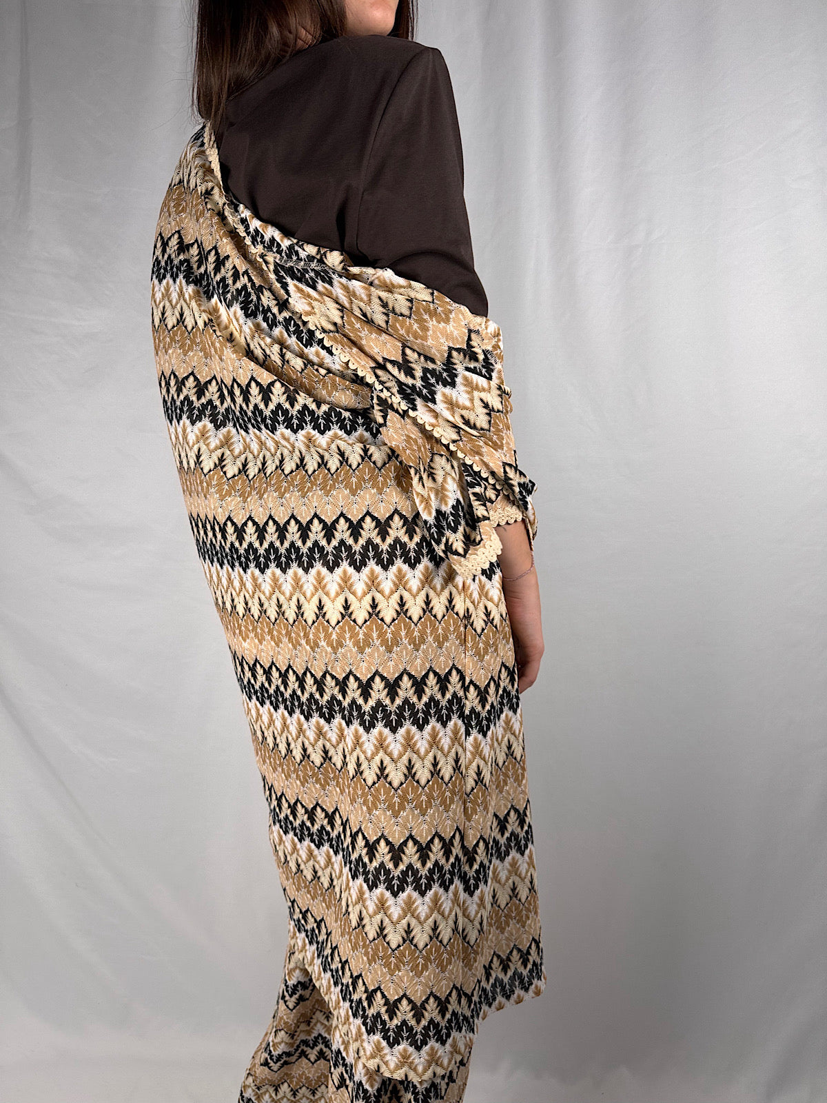 Maxi Cardigan Crochet Vicolo Beige