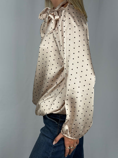 Camicia Panna a Pois con Fiocco Armonia