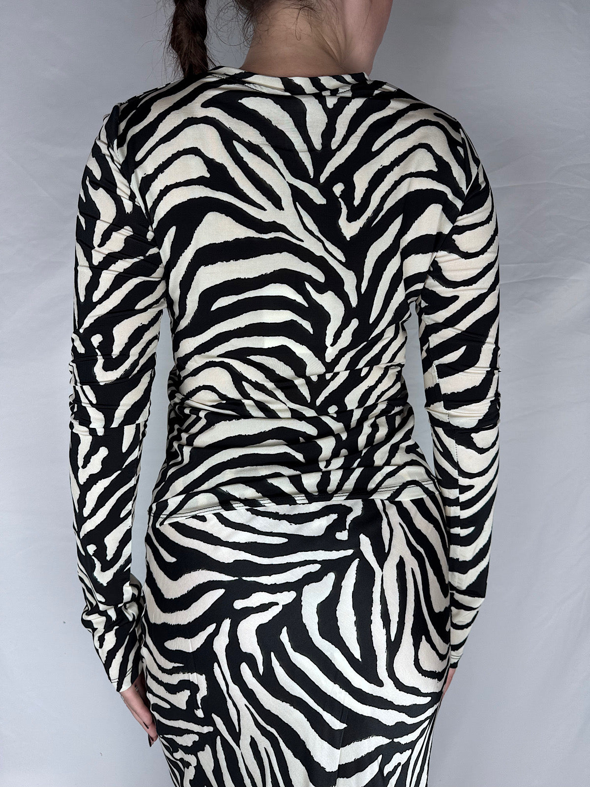T-shirt Manica Lunga Tensione In Zebrata