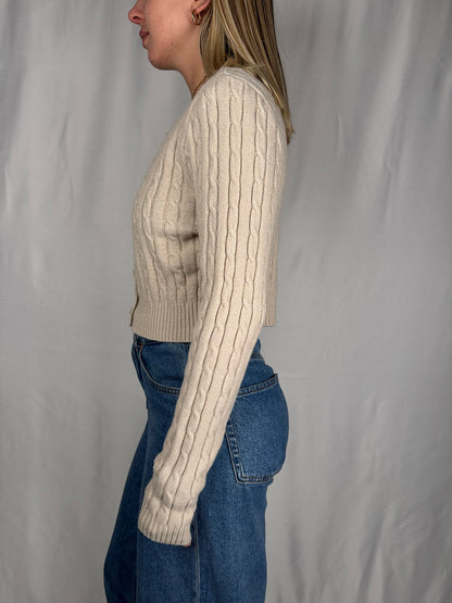 Cardigan Intrecciato Beige Armonia