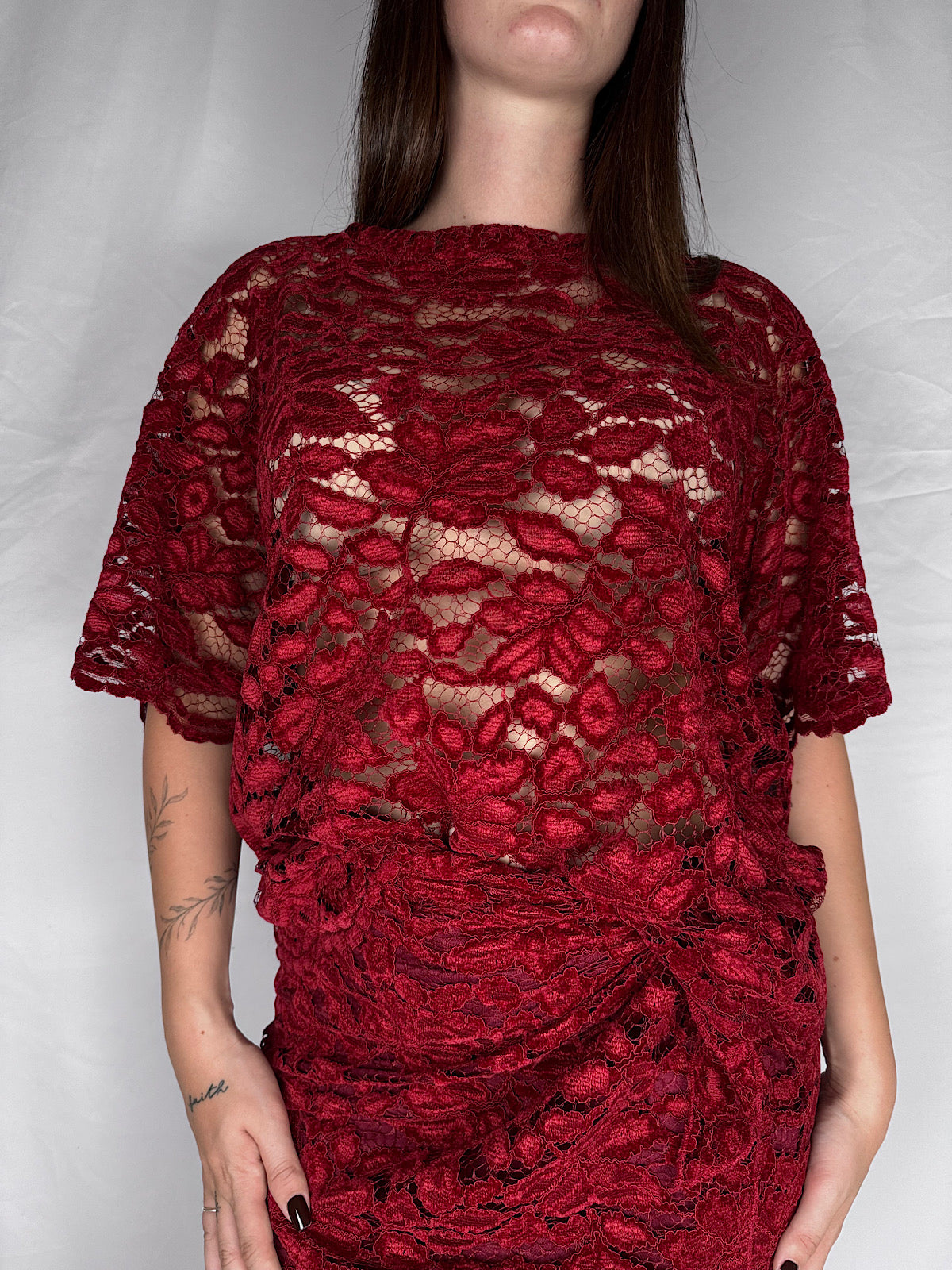 T-shirt Over Pizzo "Nomad" HaveOne Rosso