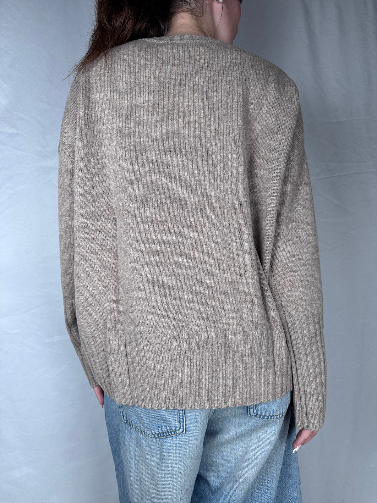 Maglia Scollo V Vicolo Beige Melange