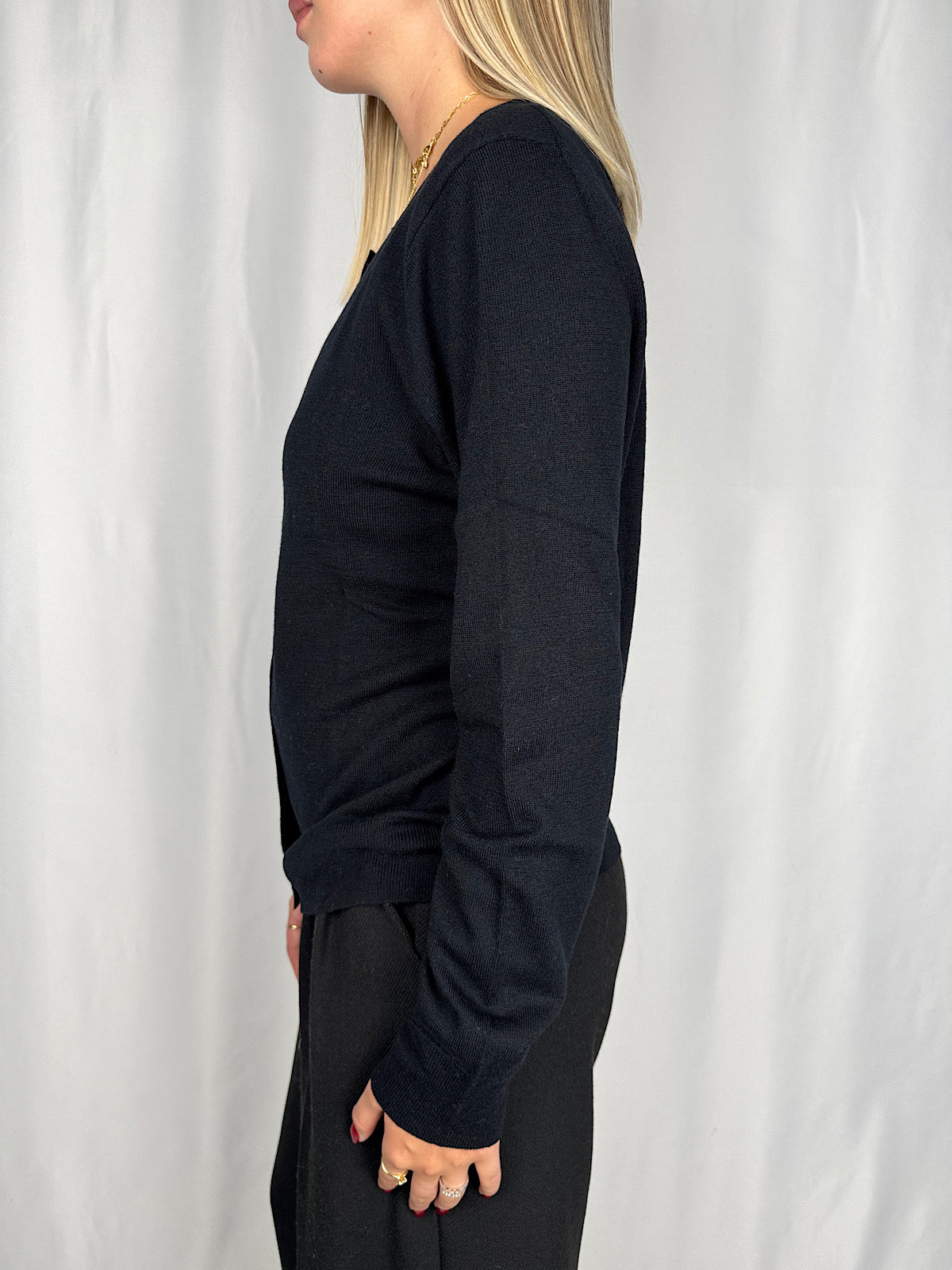 Cardigan Girocollo Nero Vicolo