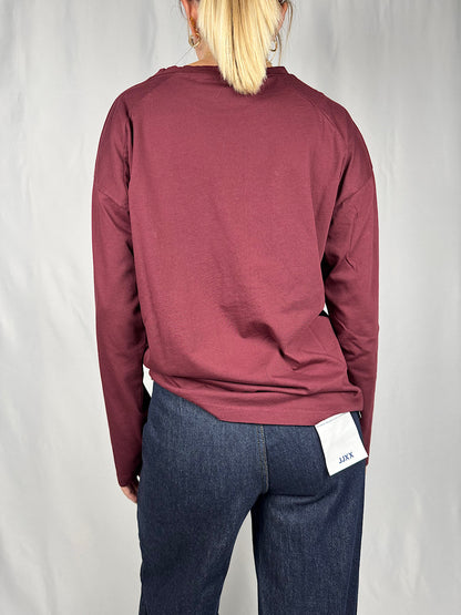 T-Shirt Manica Lunga Tensione-In Bordeaux