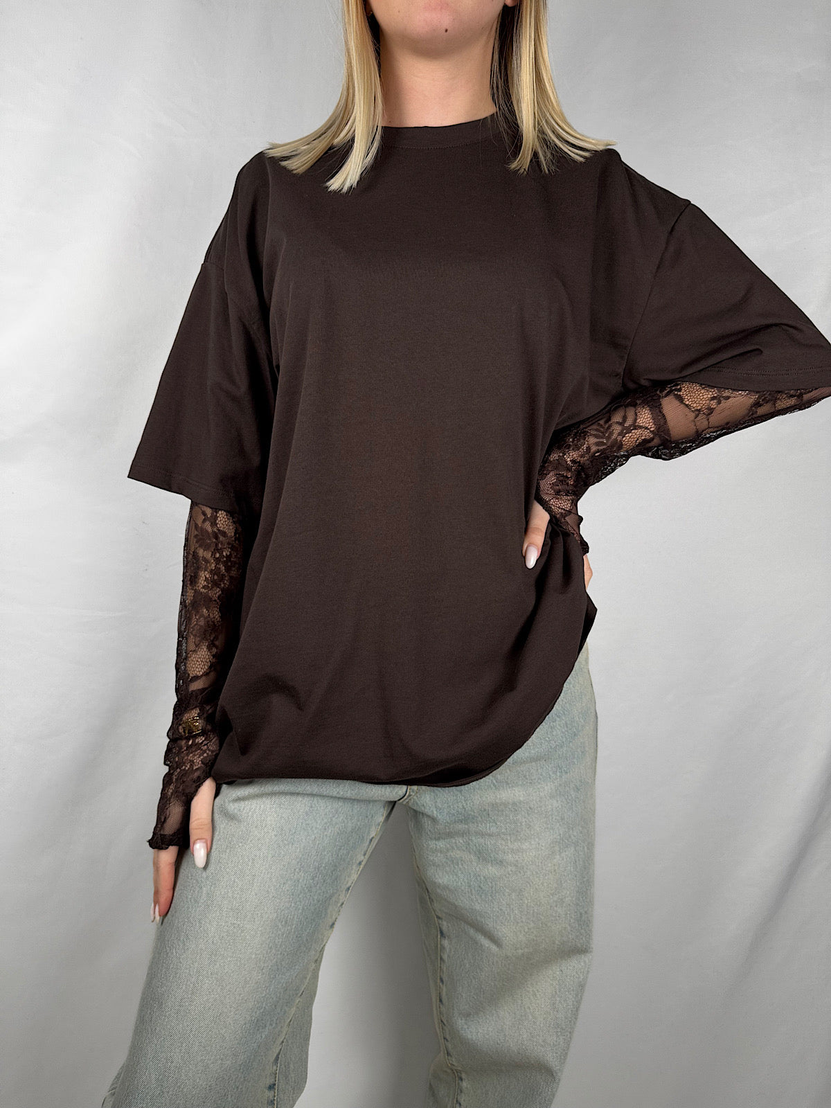 Maglia Maniche in Pizzo Moro Vicolo