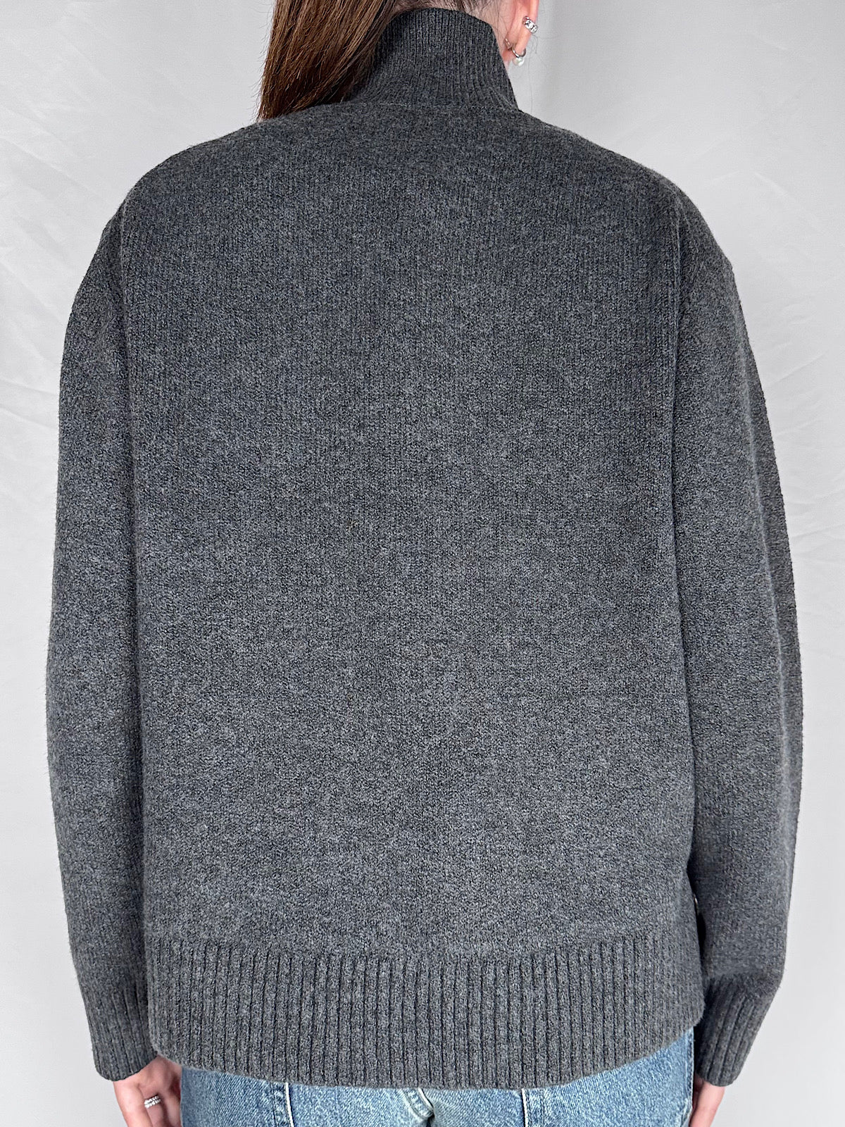 Maglia Basic A Collo Alto JJXX Grigio/Dark Grey Melange