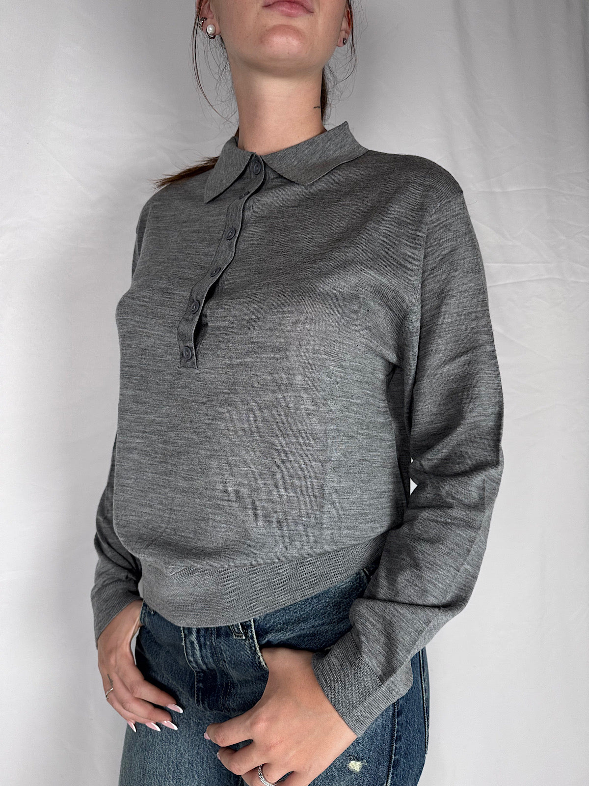 Polo Basic Lana Merino Vicolo Grigio Medio Melange