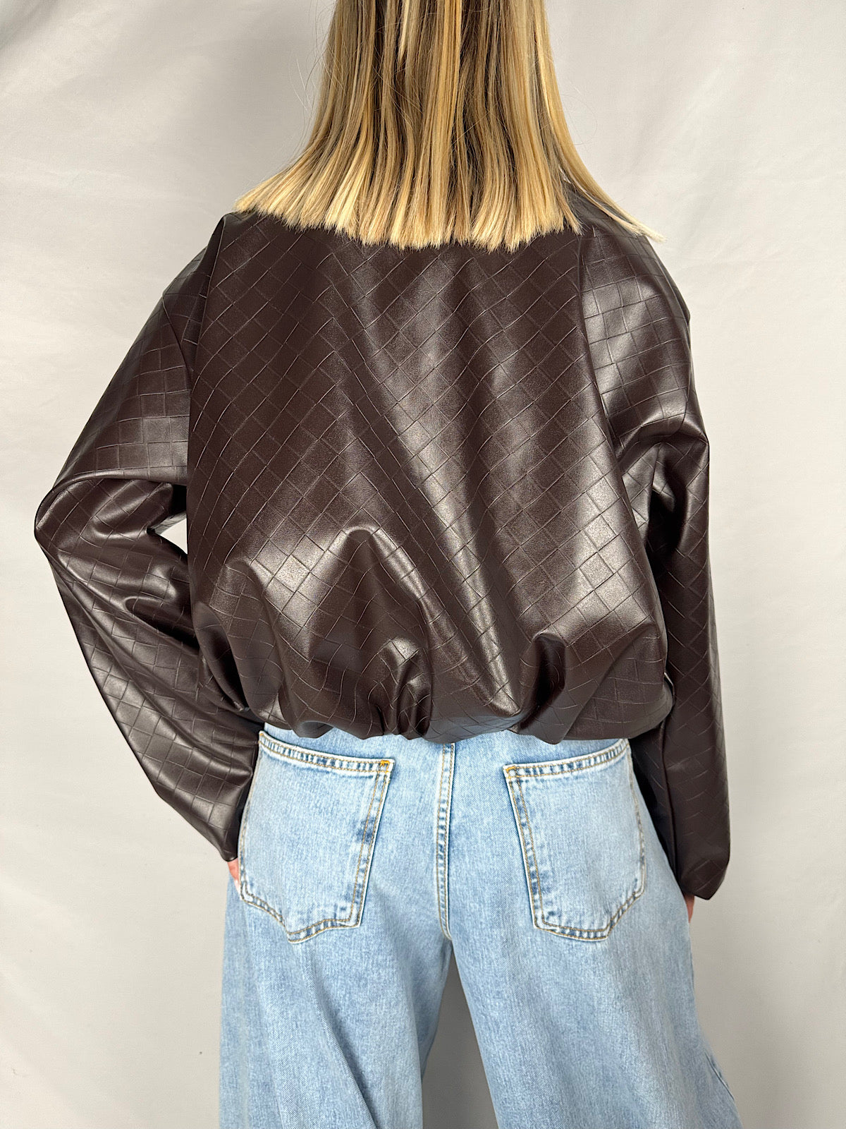 Bomber Eco-Pelle Intrecciato Vicolo Moro