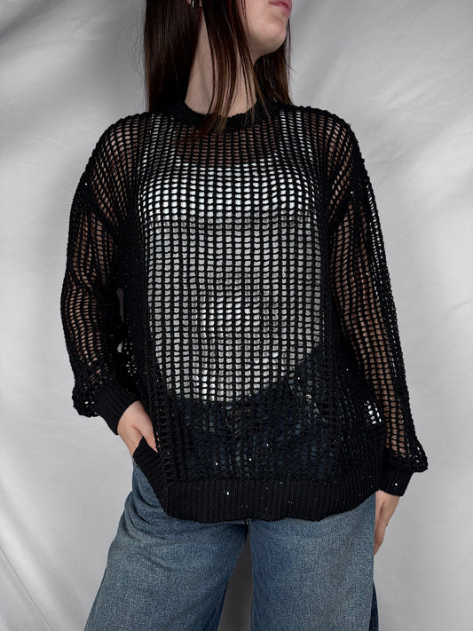 Maglia Traforata Susy Mix Nera