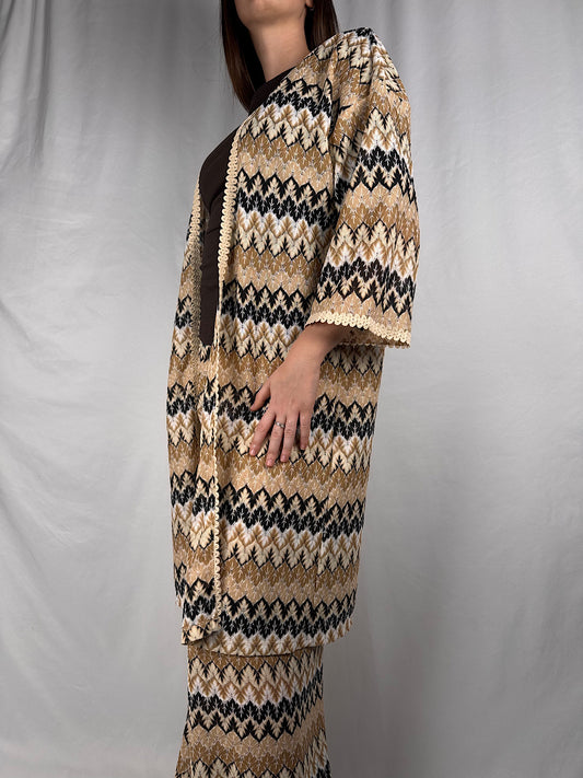 Maxi Cardigan Crochet Vicolo Beige