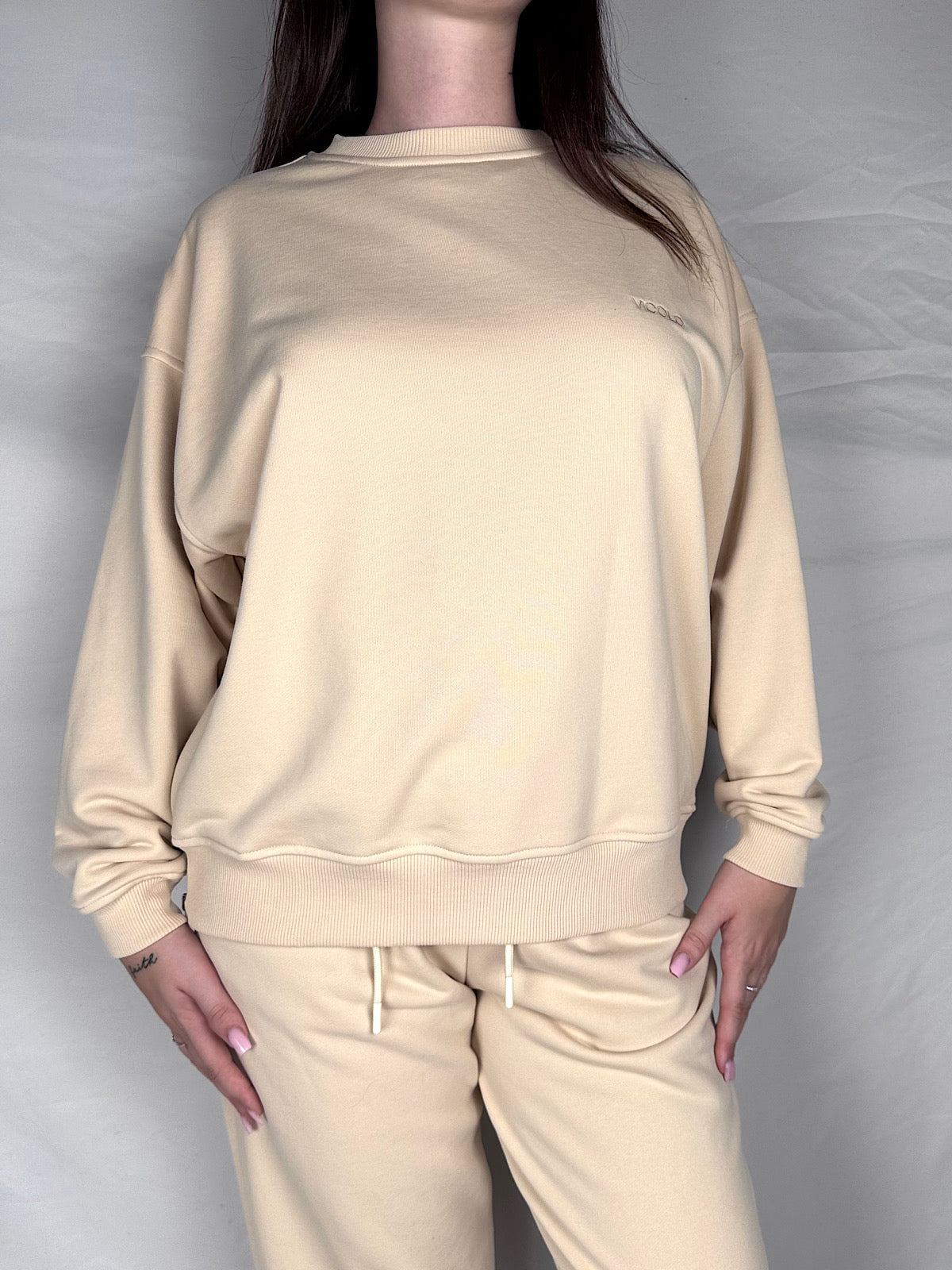 Felpa con Spacchi Zip Vicolo Burro