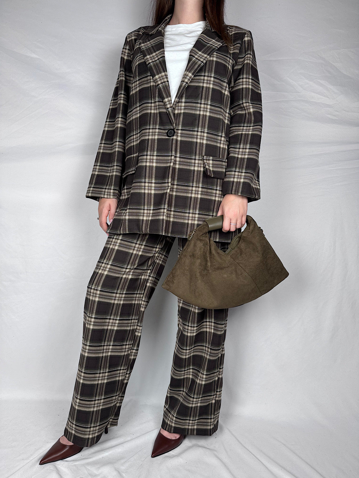 Pantalone Tailleur Scozzese Armonia Army