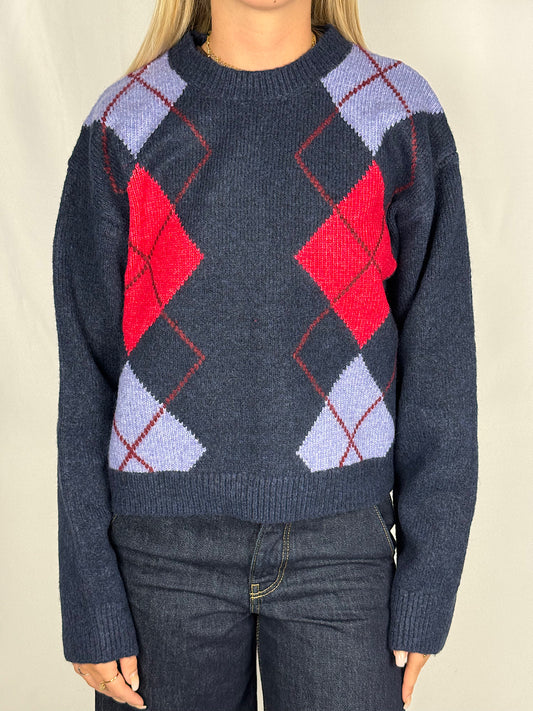 Maglione Fantasia Geometrico JJXX Blu