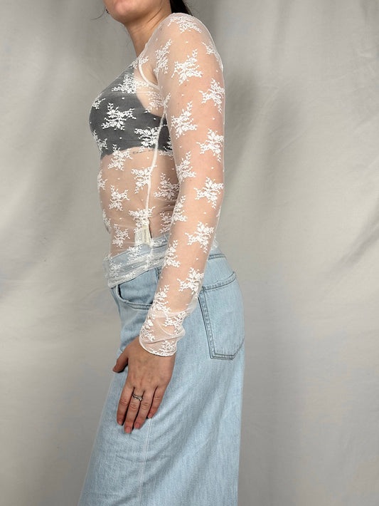 Maglia Basic in Pizzo  Armonia Bianca