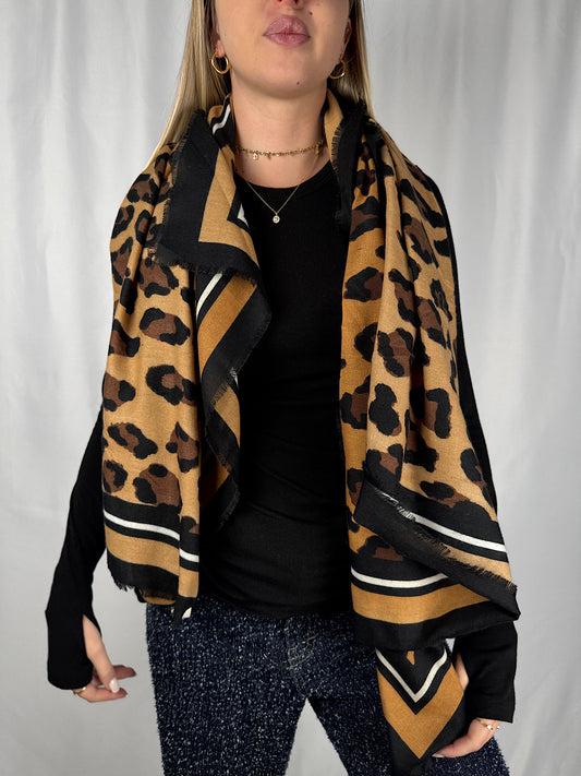 Sciarpa Fantasia Maculata Marrone Armonia