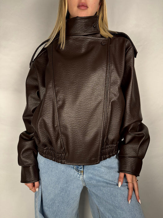 Bomber Eco-Pelle Martellata Vicolo Moro