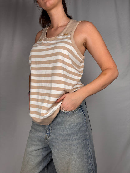 Canotta Top a Righe Liu Jo Burro/Beige