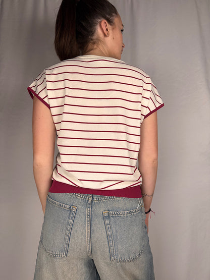 Top a righe Liu Jo Burro/Bordeaux