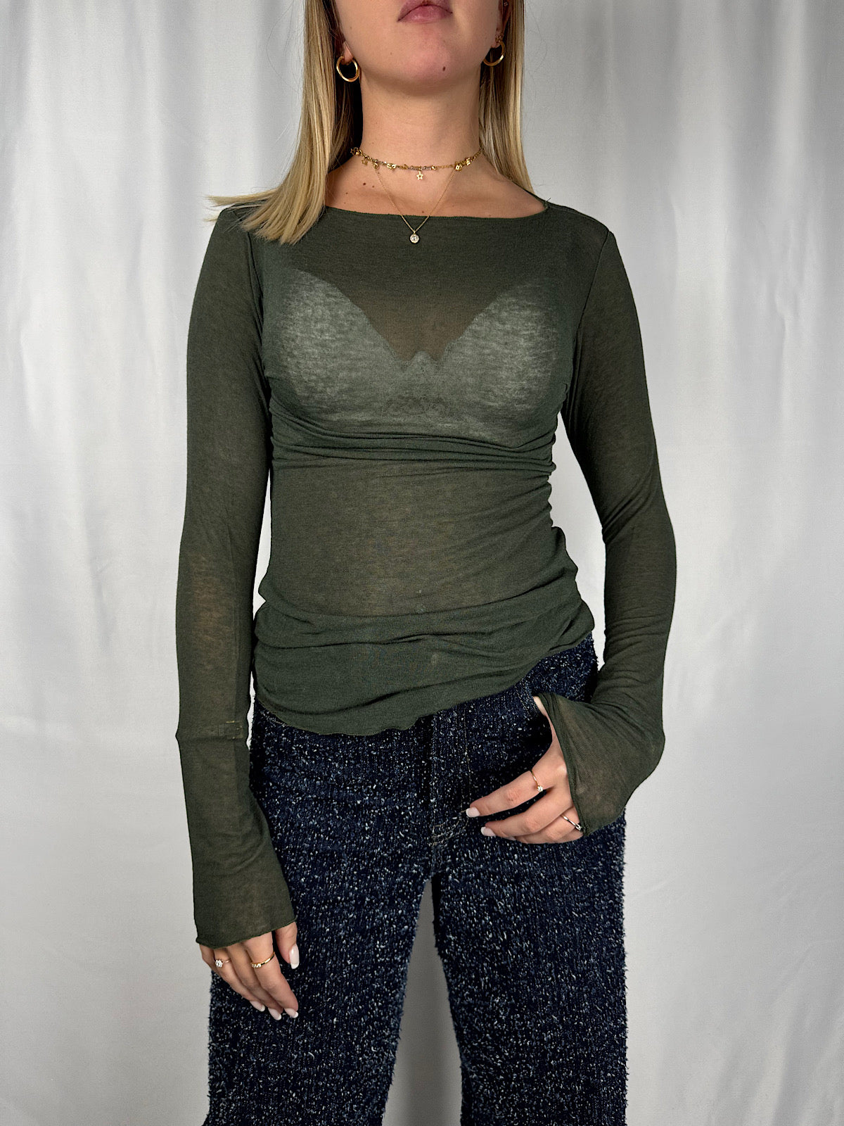 Maglia Chachemere Verde Tensione-In