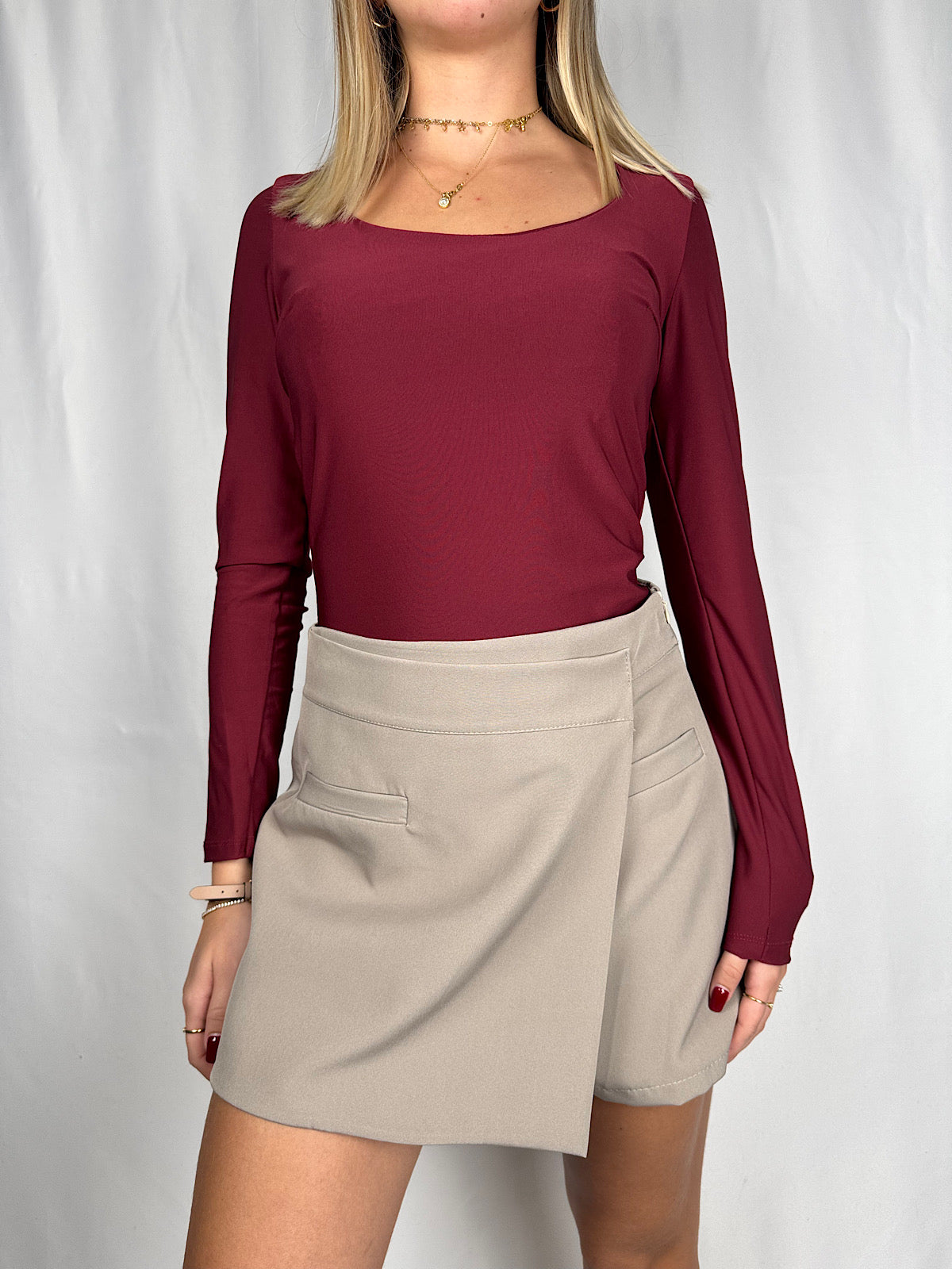 Body Scollo Quadro Bordeaux Armonia