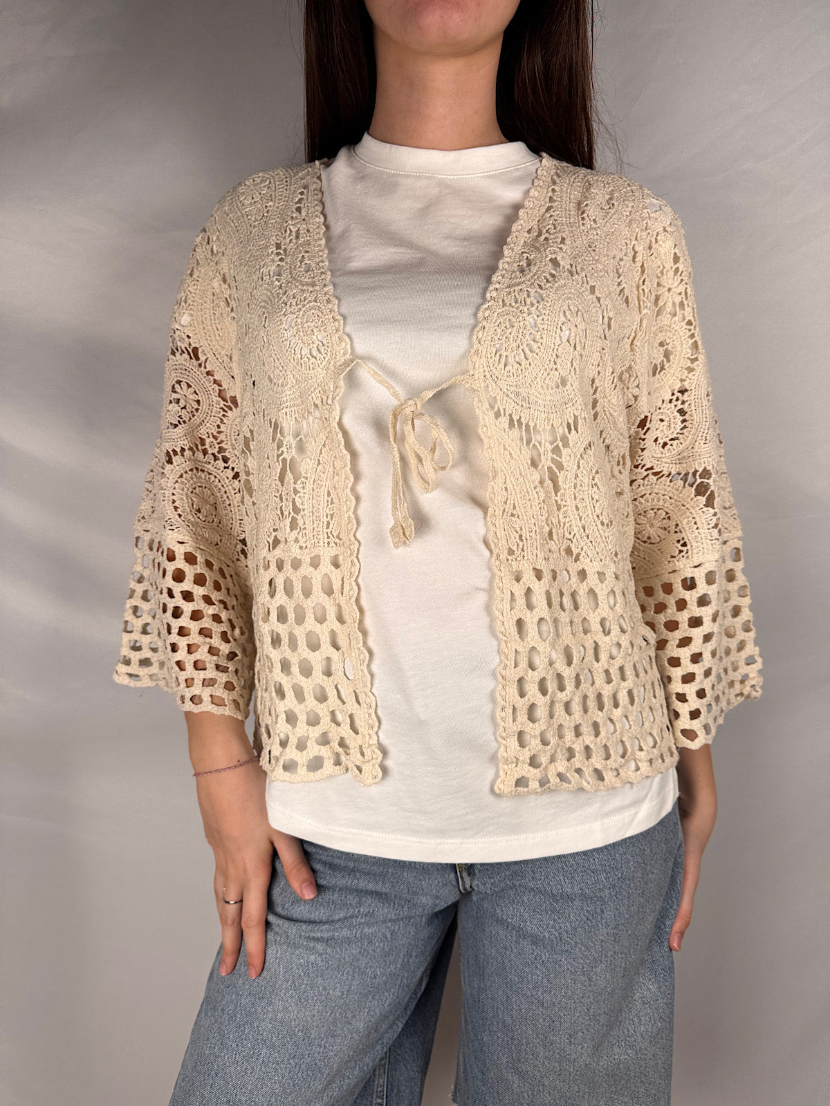 Cardigan Crochet  Susy Mix Latte